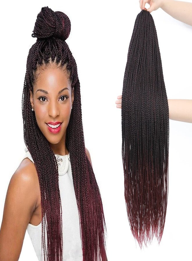 NAYOO Senegalese Twist Crochet Hair - 8 Packs 26 Inch Crochet Hair For Black Women, 35 Strands/Pack Small Twist Crochet Braids Hair Hot Water Setting, Crochet Braiding Hair (26 Inch, 1B/BUG) - Image 1